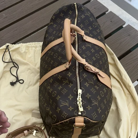 Louis Vuitton Monogram Canvas Duffel with Tan Accents - Picture 9 of 11